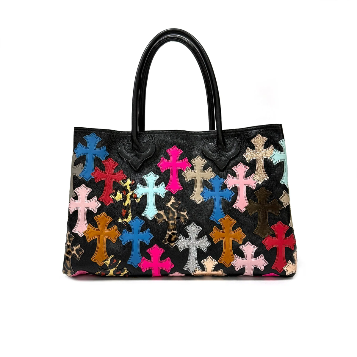 Chrome Hearts Multi-Cross Leather Patch Large Tote Bag