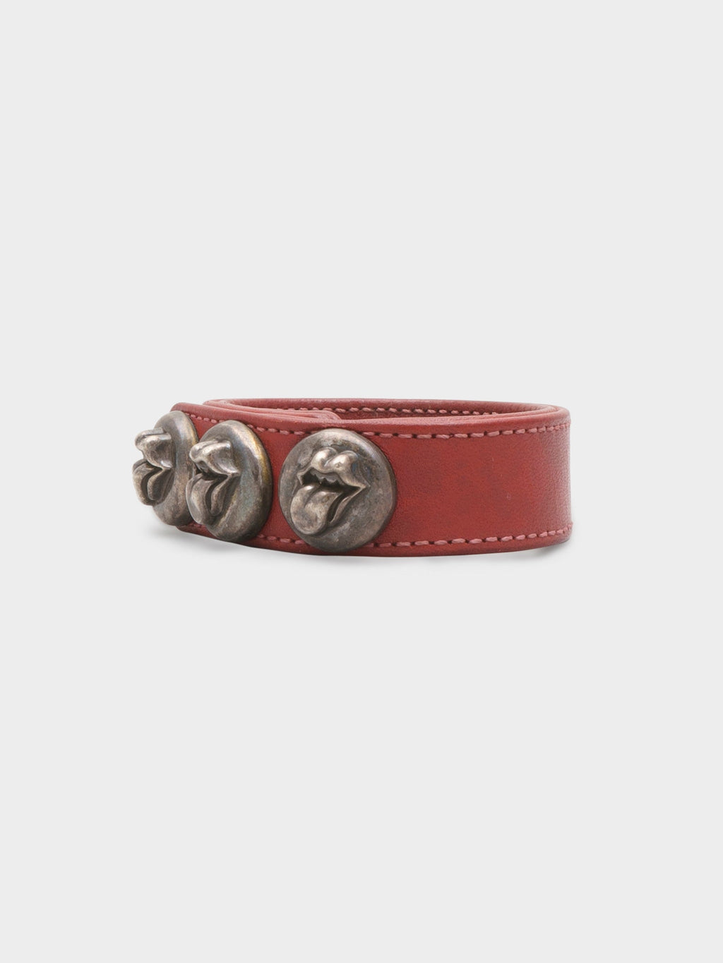 Red Leather Rolling Stones Bracelet