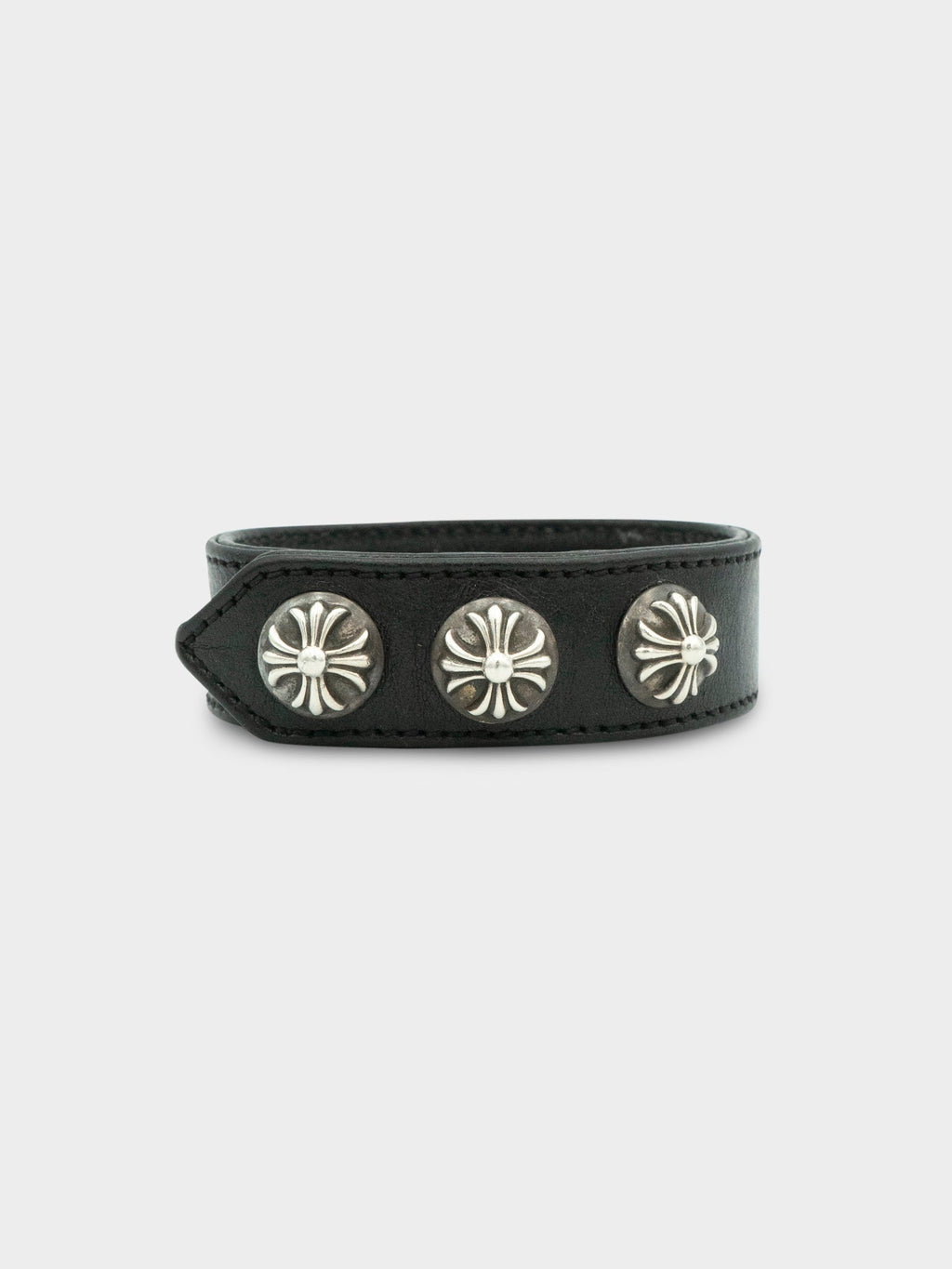 Black Leather Studded Bracelet