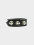 Black Leather Studded Bracelet