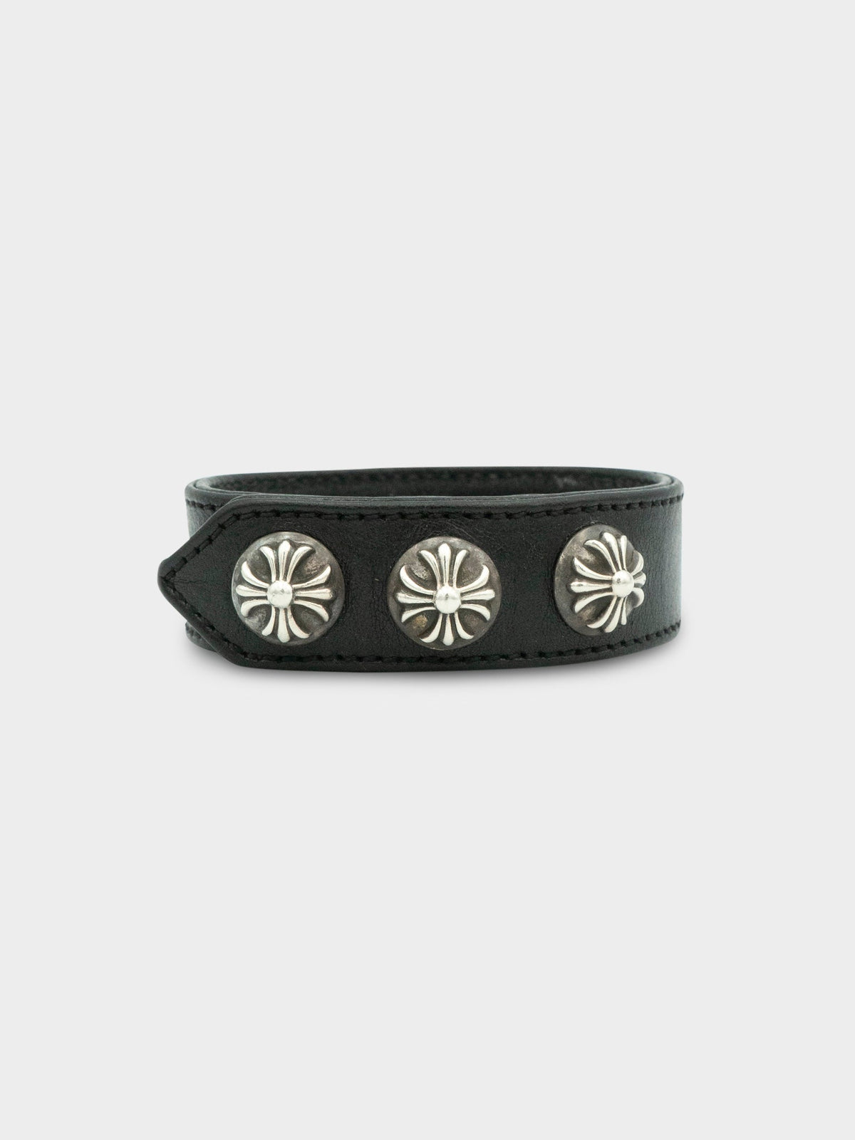 Black Leather Studded Bracelet
