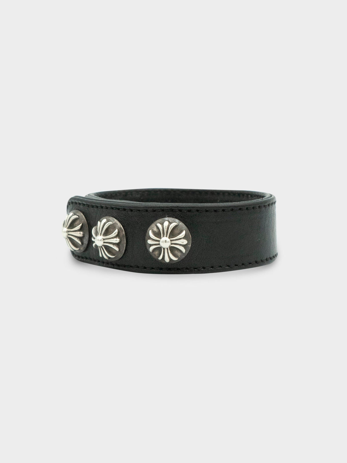 Black Leather Studded Bracelet