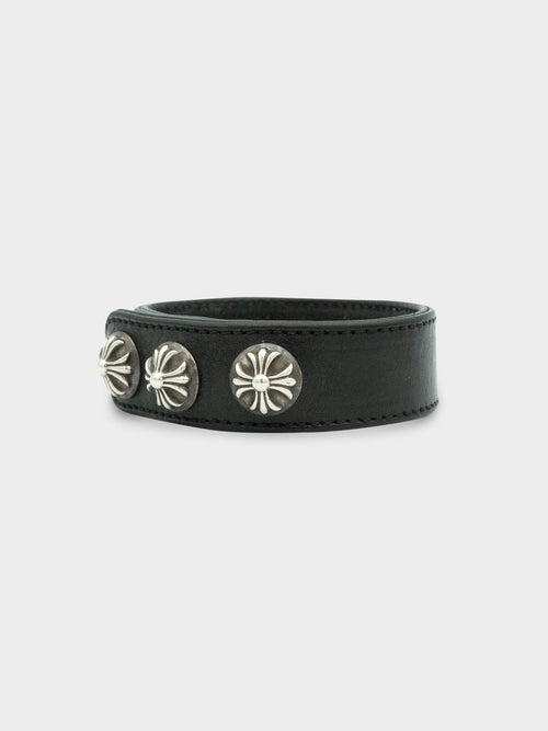 Black Leather Studded Bracelet