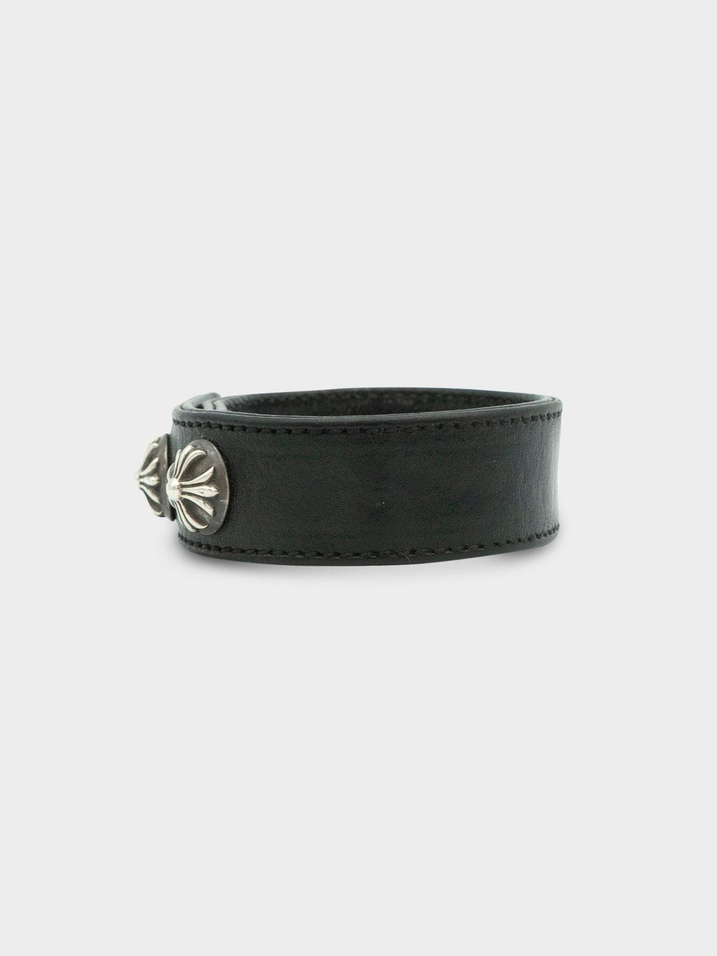 Black Leather Studded Bracelet
