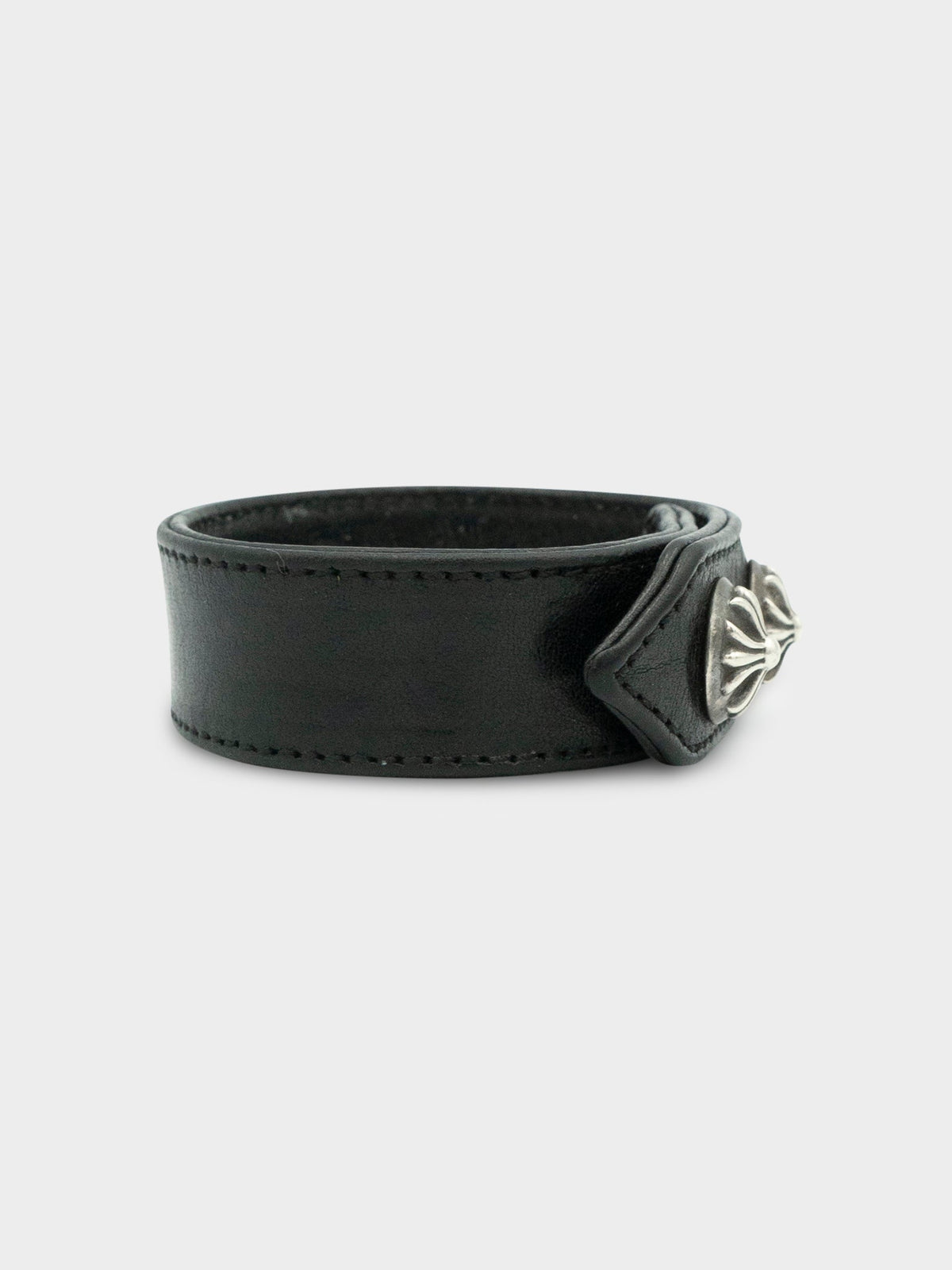 Black Leather Studded Bracelet