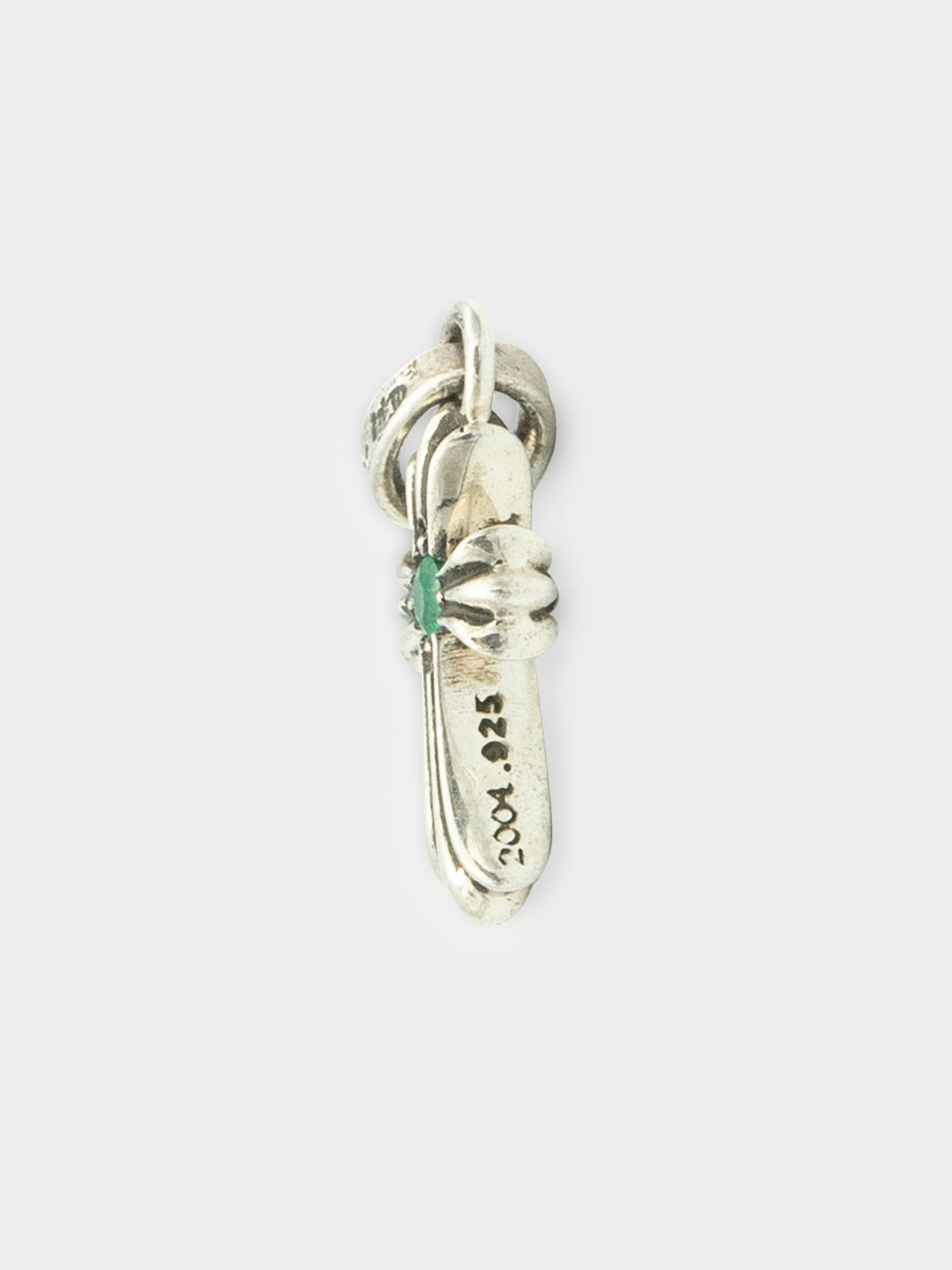Center Stone Baby Fat Pendant - Emerald