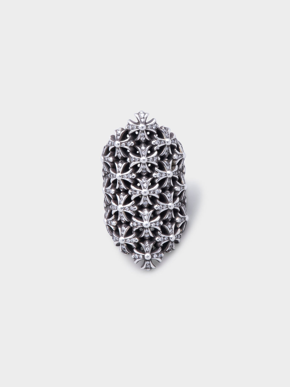 Chain Maille Ring w/ Pave Set Diamonds