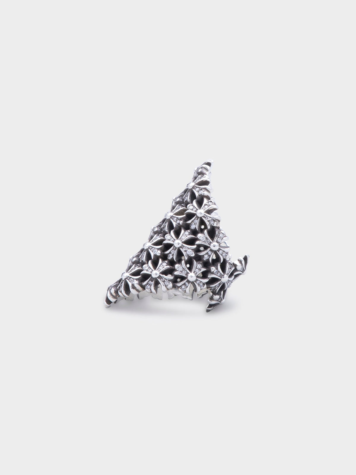 Chain Maille Ring w/ Pave Set Diamonds