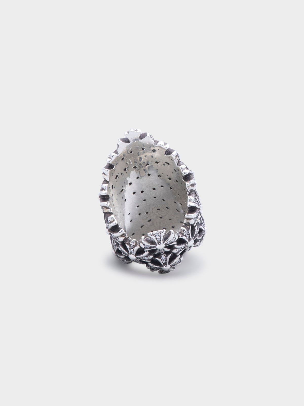 Chain Maille Ring w/ Pave Set Diamonds
