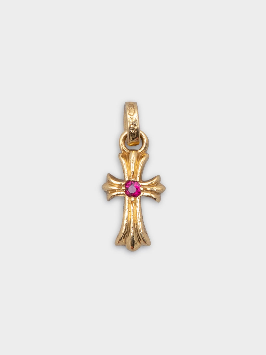 22k Ruby Baby Fat Cross Pendant