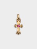 22k Ruby Baby Fat Cross Pendant
