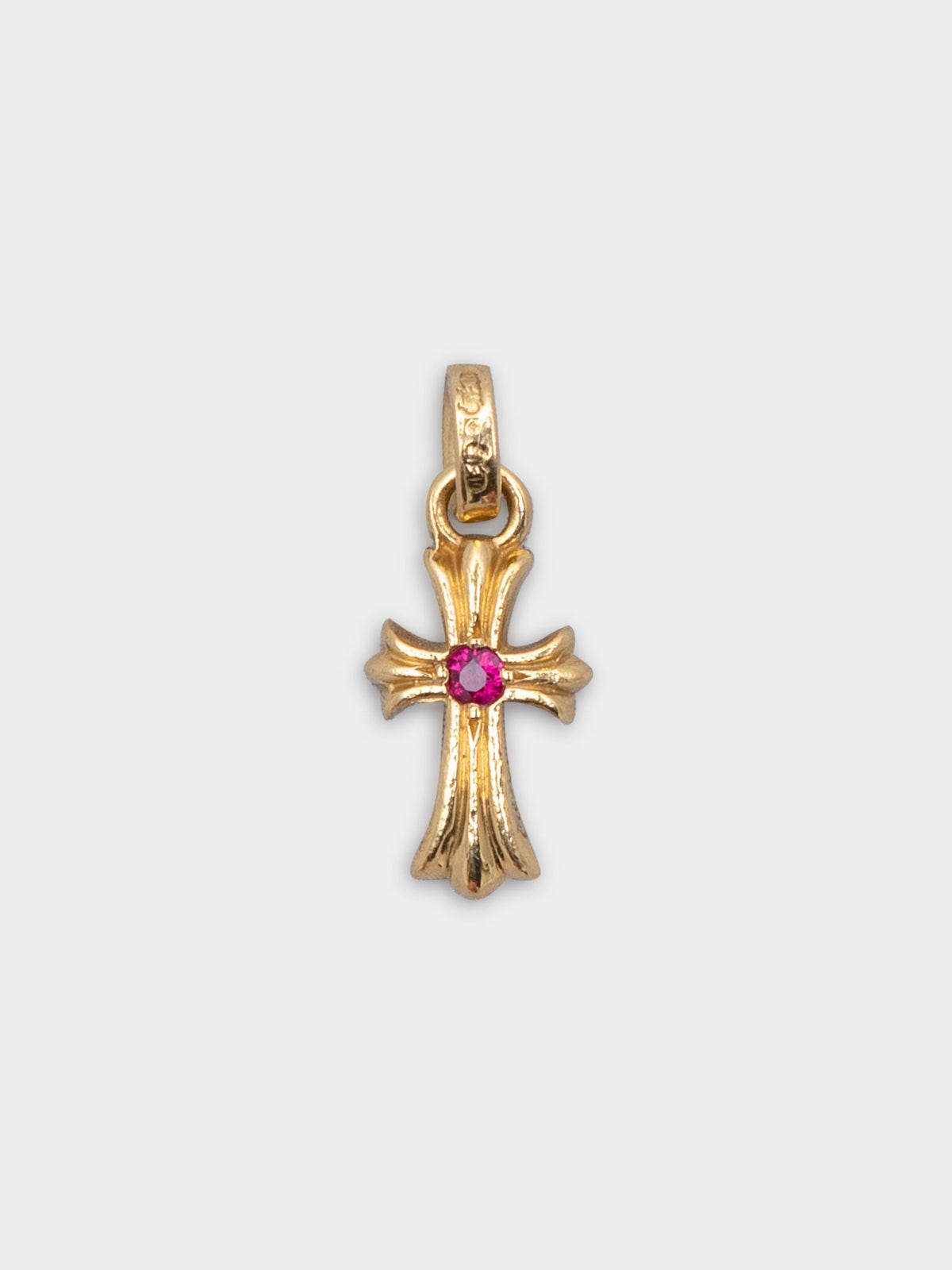 22k Ruby Baby Fat Cross Pendant