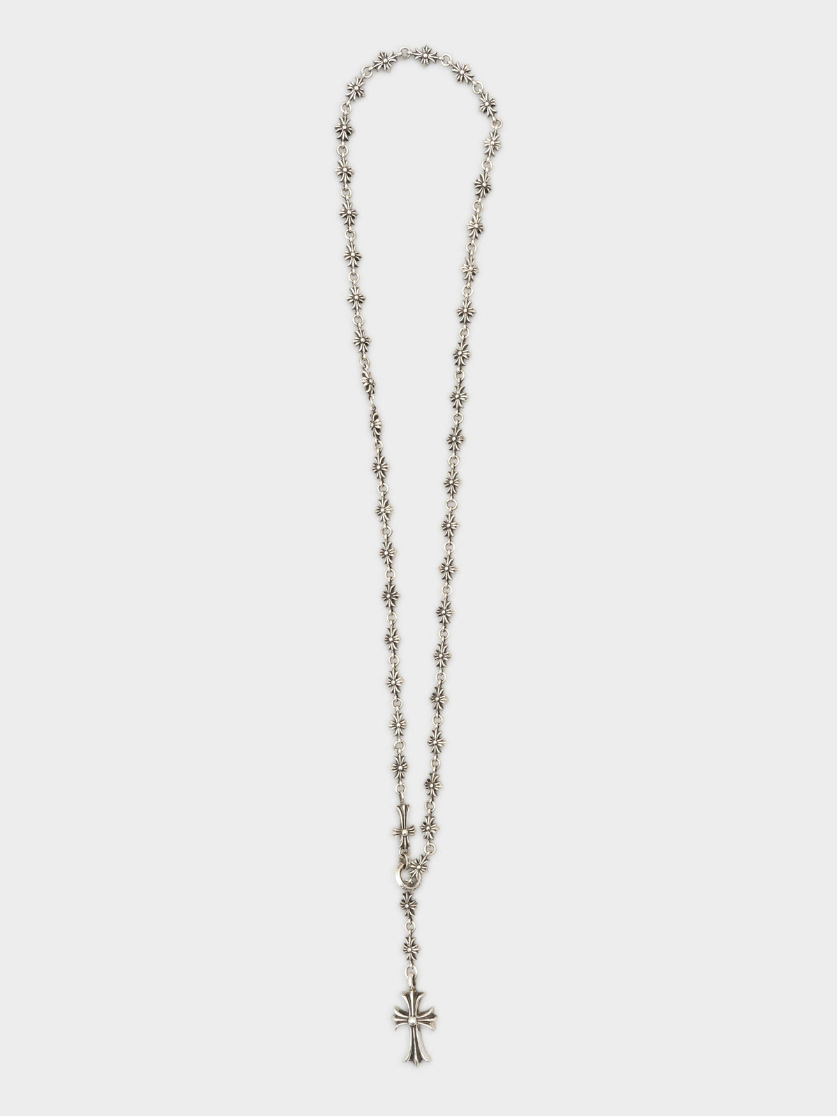 Tiny E Rosary Necklace