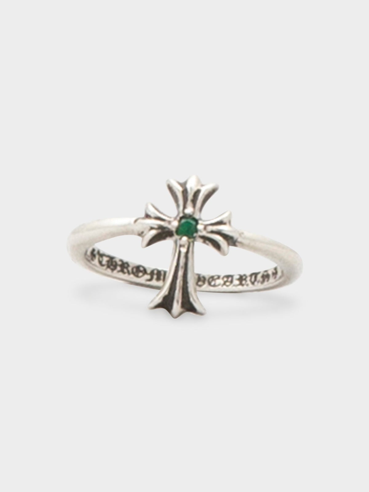 Emerald Cross Bubblegum Ring