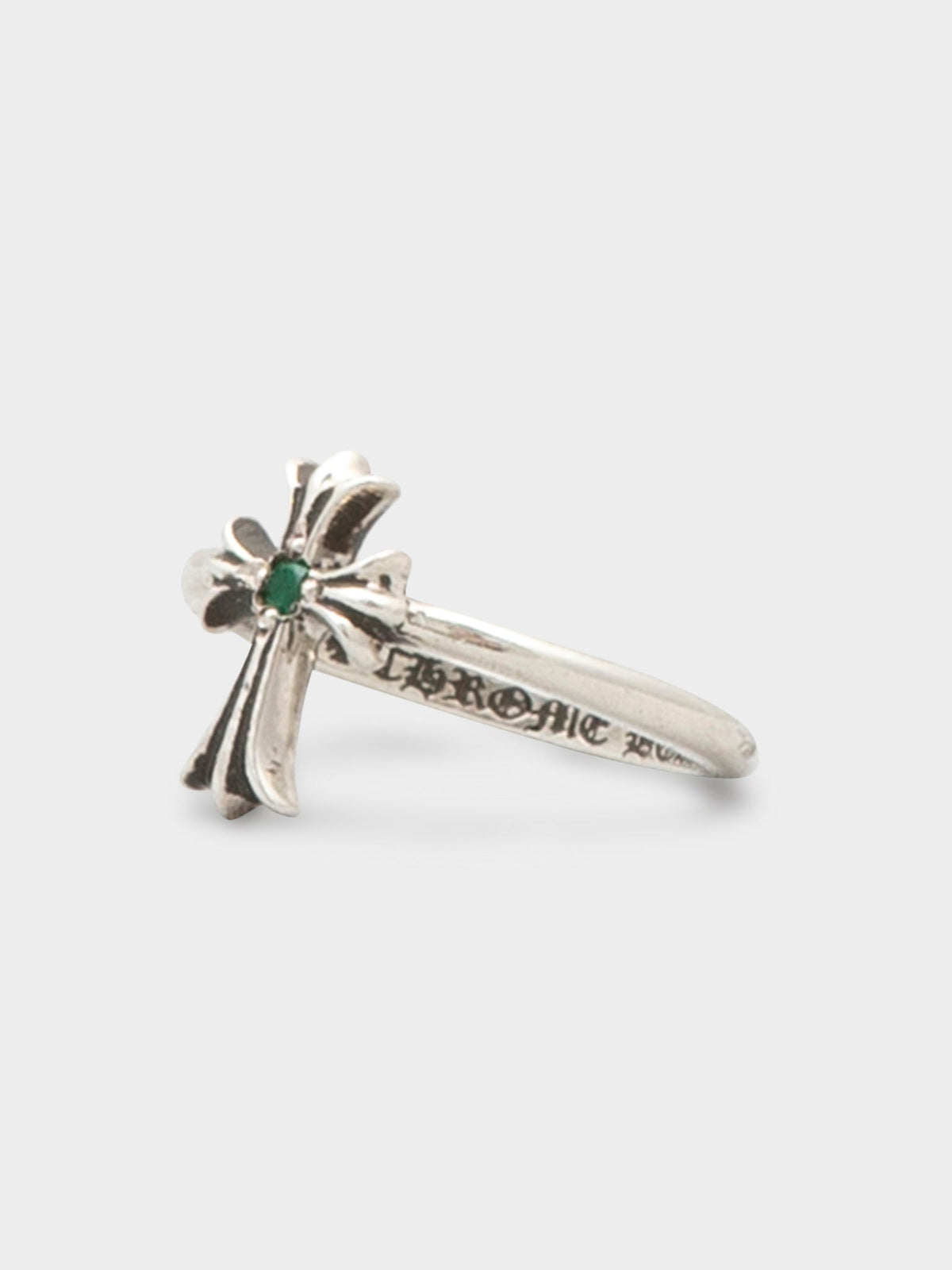 Emerald Cross Bubblegum Ring