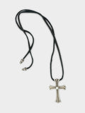 Large Cross Pendant on Braided Rope Necklace