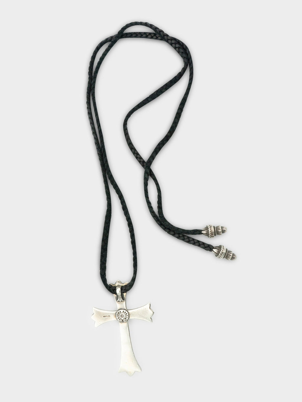 Large Cross Pendant on Braided Rope Necklace