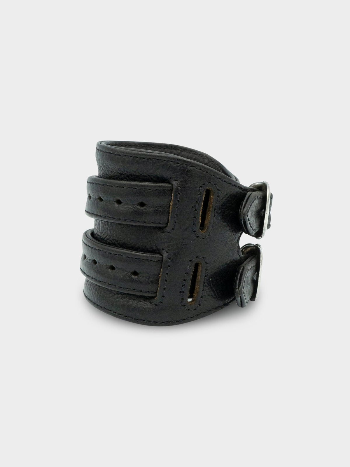 Double Gunslinger Leather Bracelet