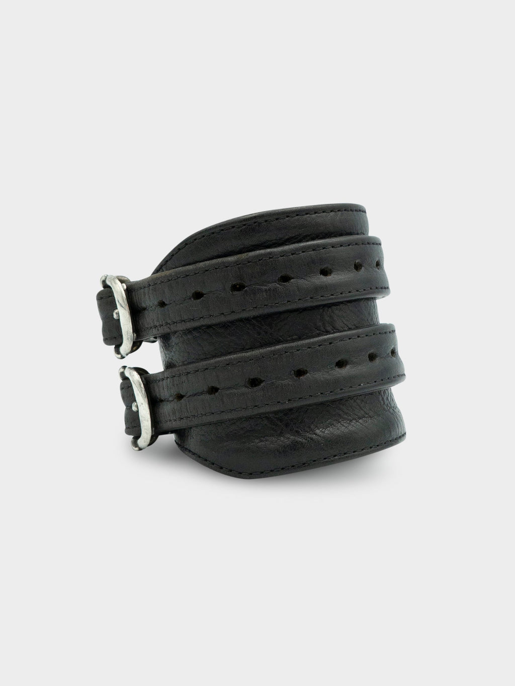 Double Gunslinger Leather Bracelet