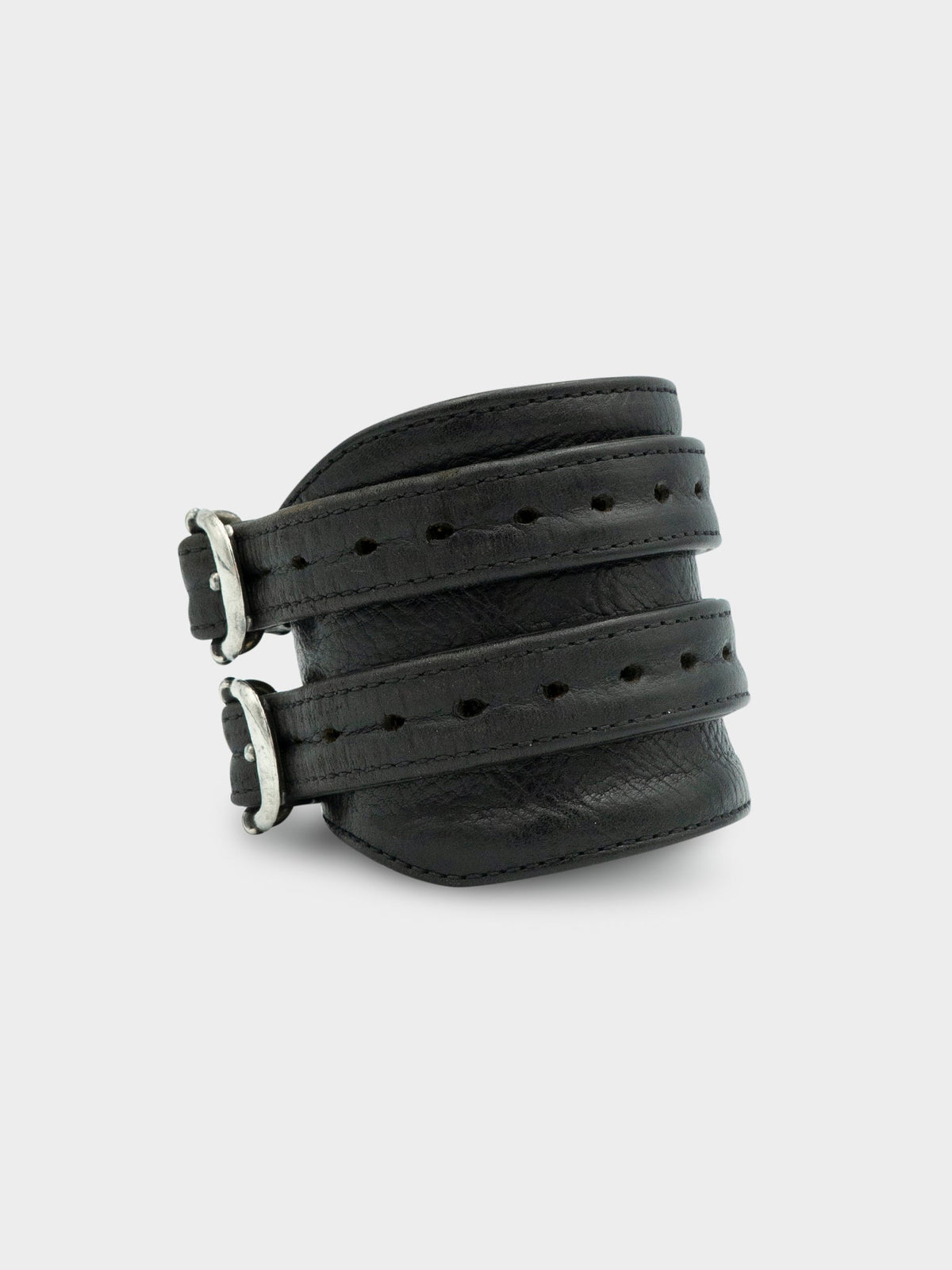 Double Gunslinger Leather Bracelet
