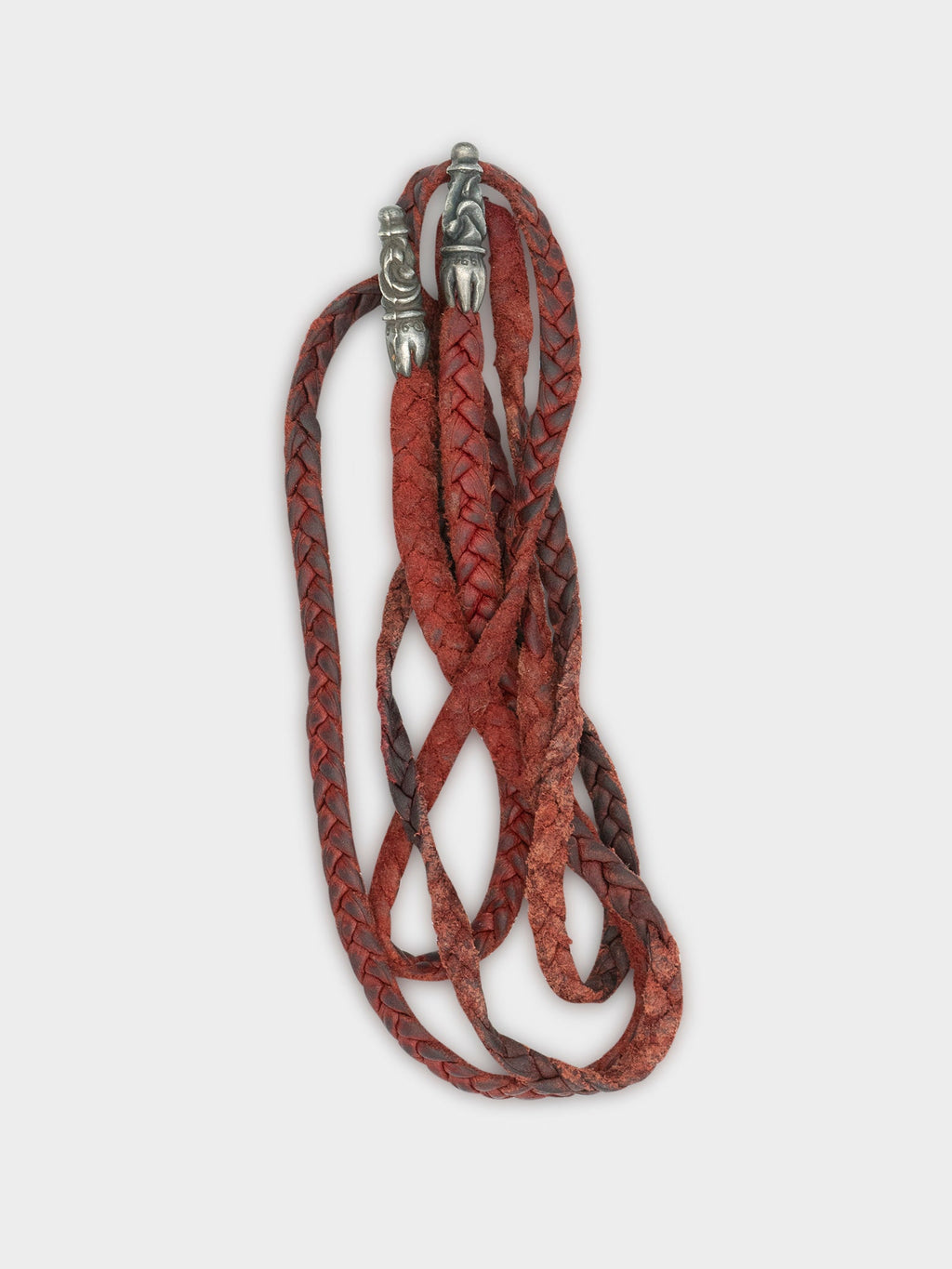 Red Braided Leather Rope Necklace