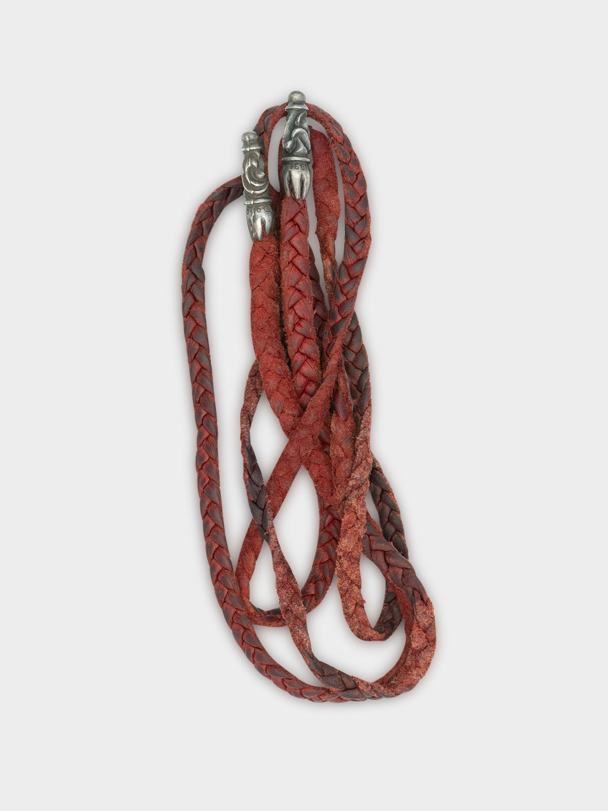 Red Braided Leather Rope Necklace