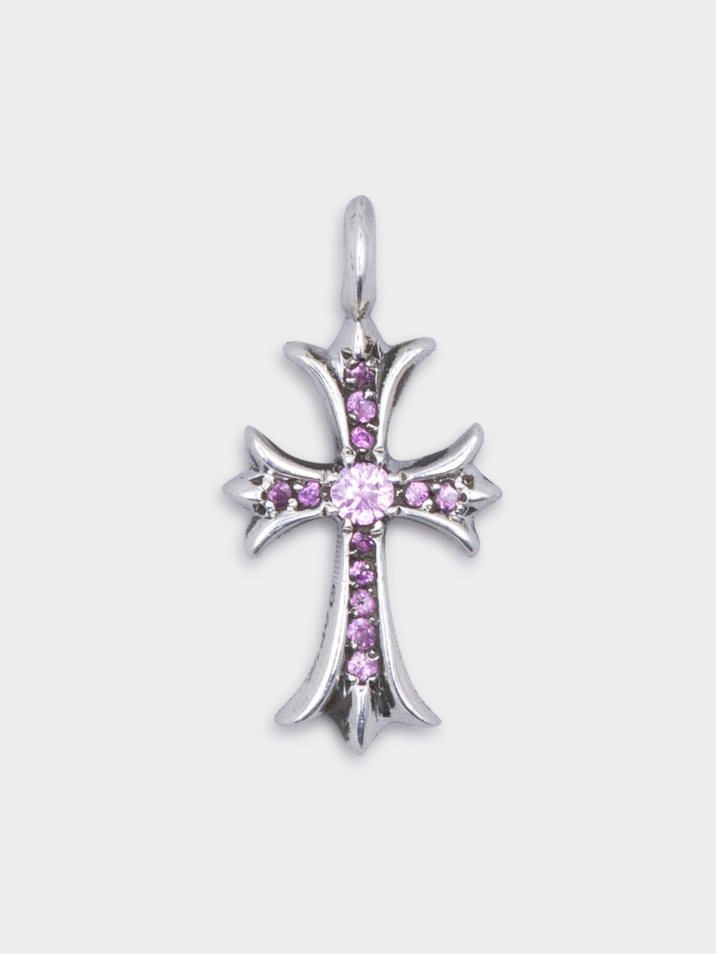 Pink Sapphire “Tiny Fat” Cross Pendant