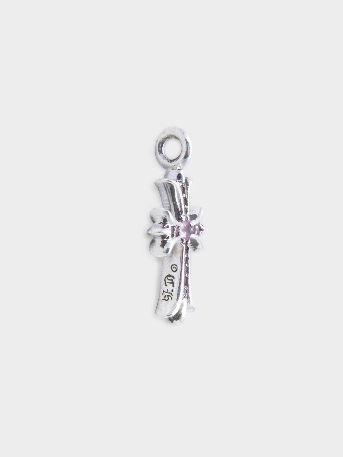 Pink Sapphire “Tiny Fat” Cross Pendant