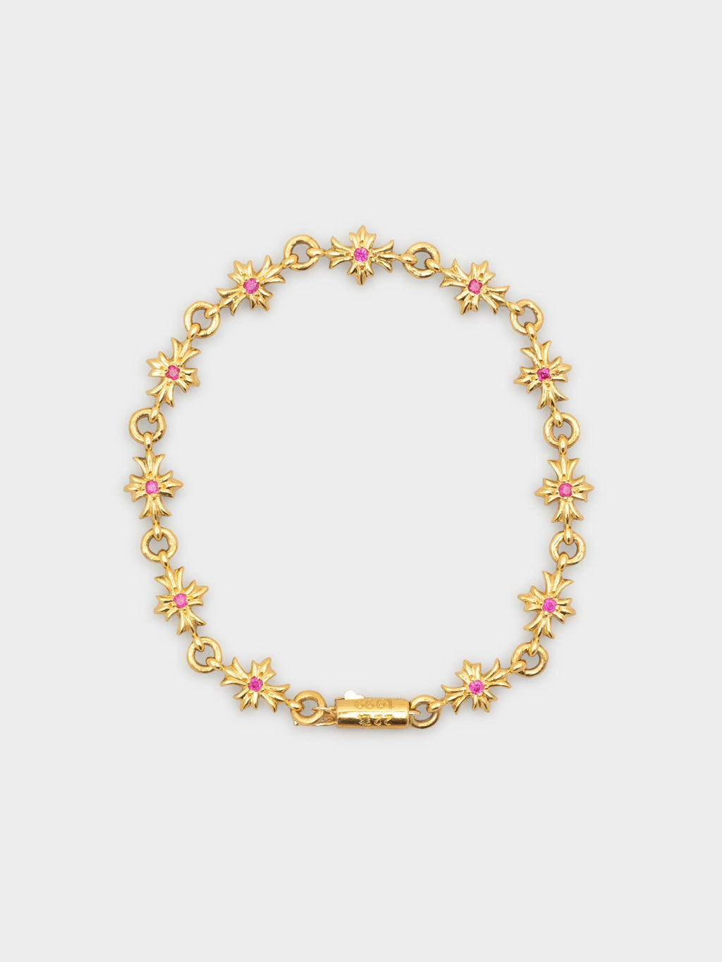 22k Ruby Tiny E Bracelet
