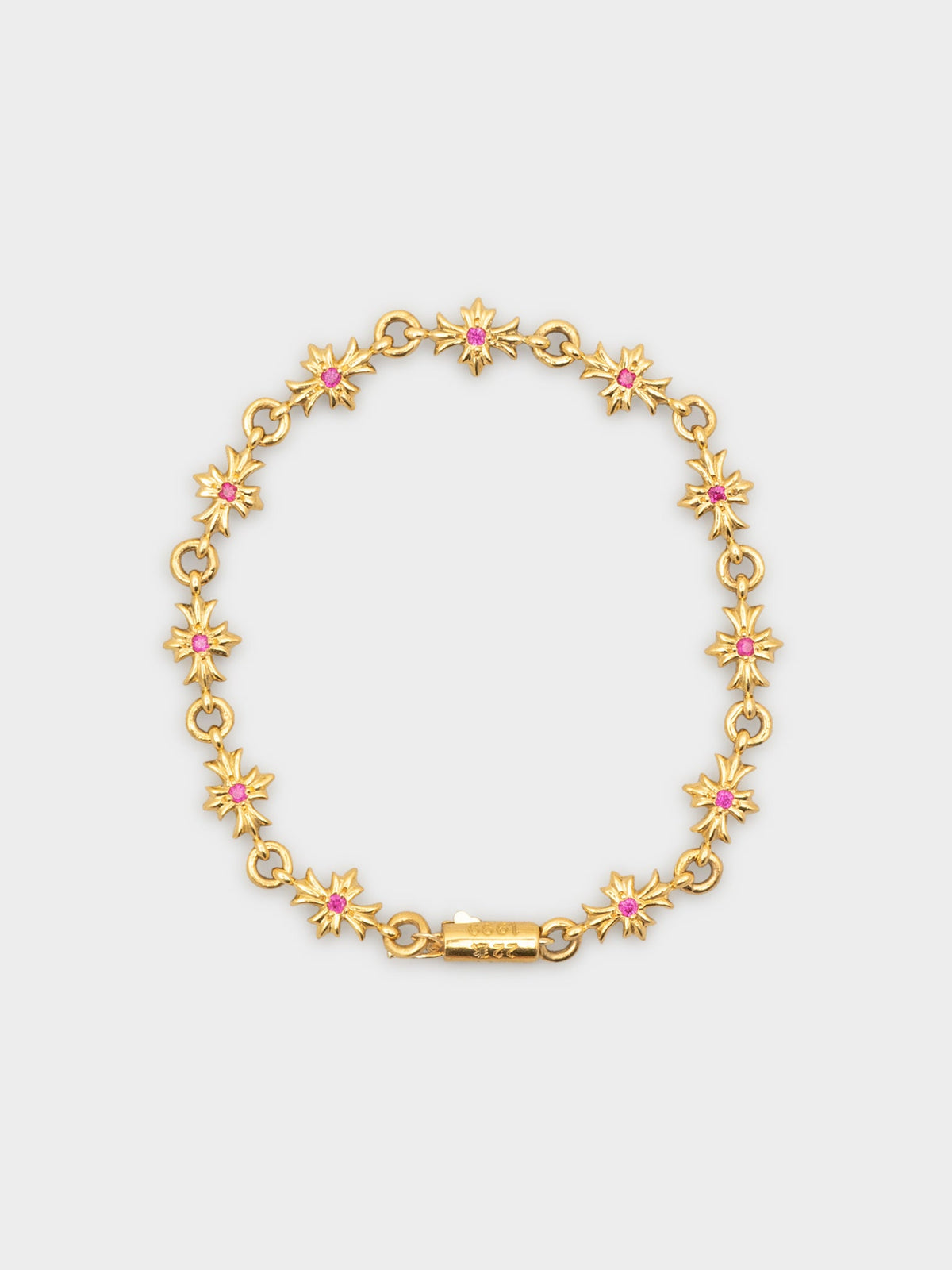 22k Ruby Tiny E Bracelet
