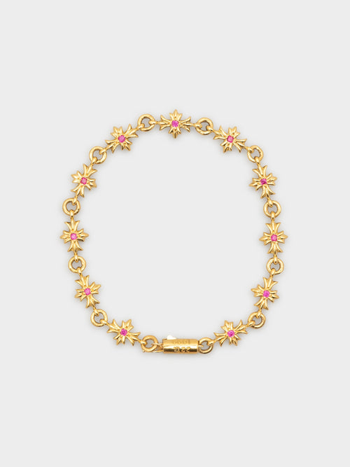 22k Ruby Tiny E Bracelet