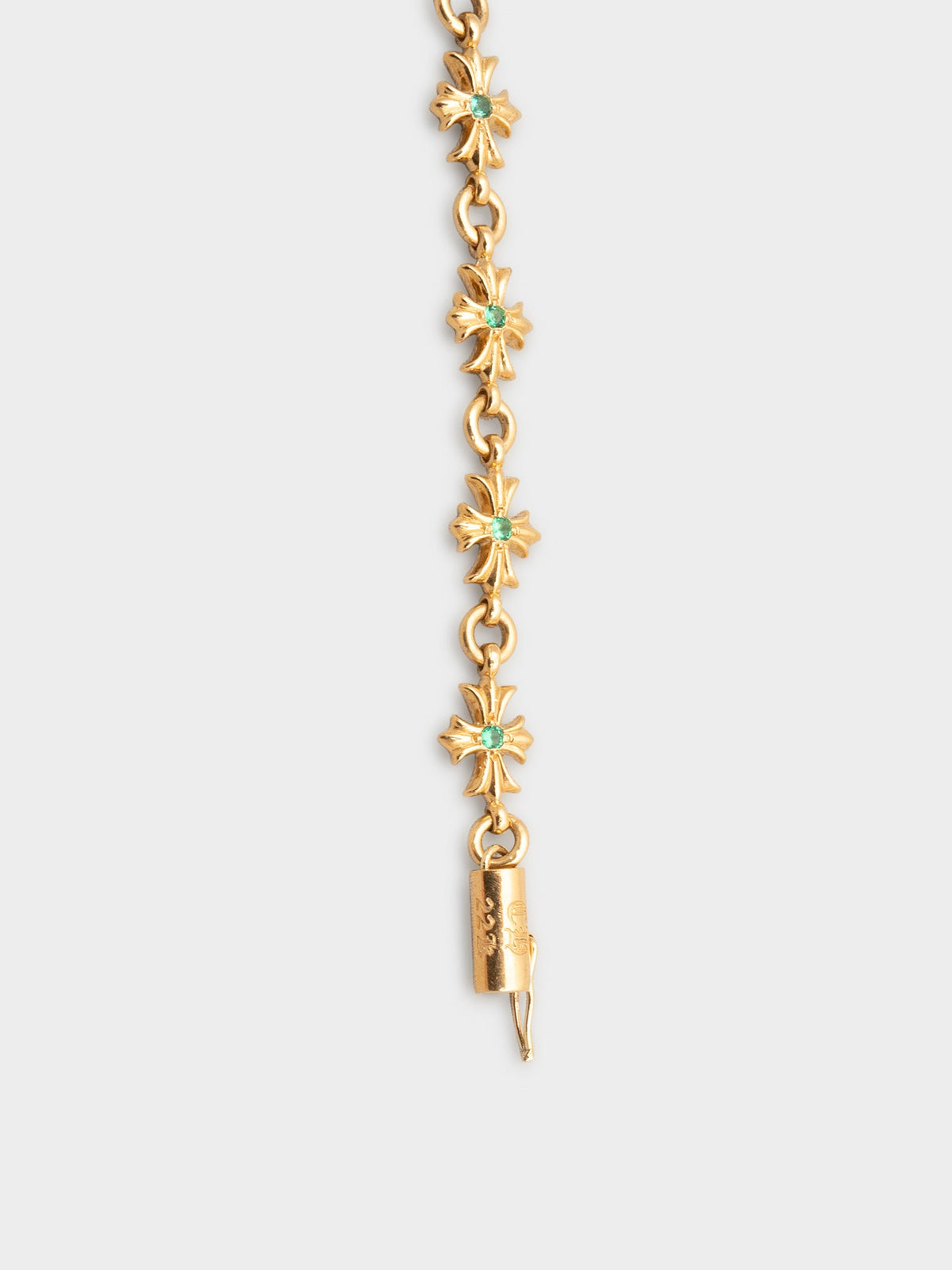 22k Emerald Tiny E Bracelet (12 links)