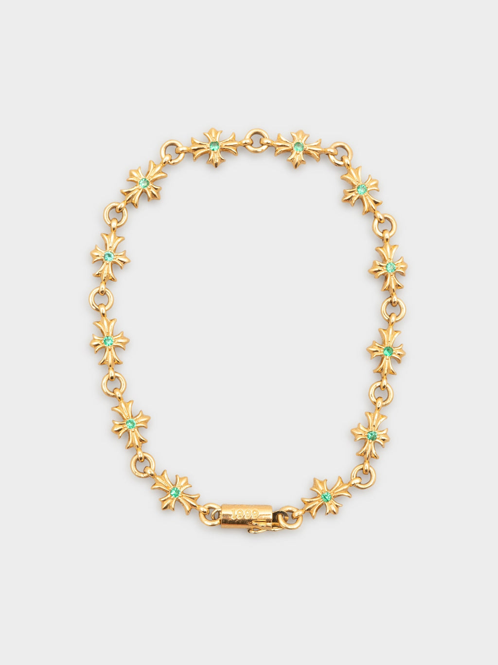 22k Emerald Tiny E Bracelet (12 links)