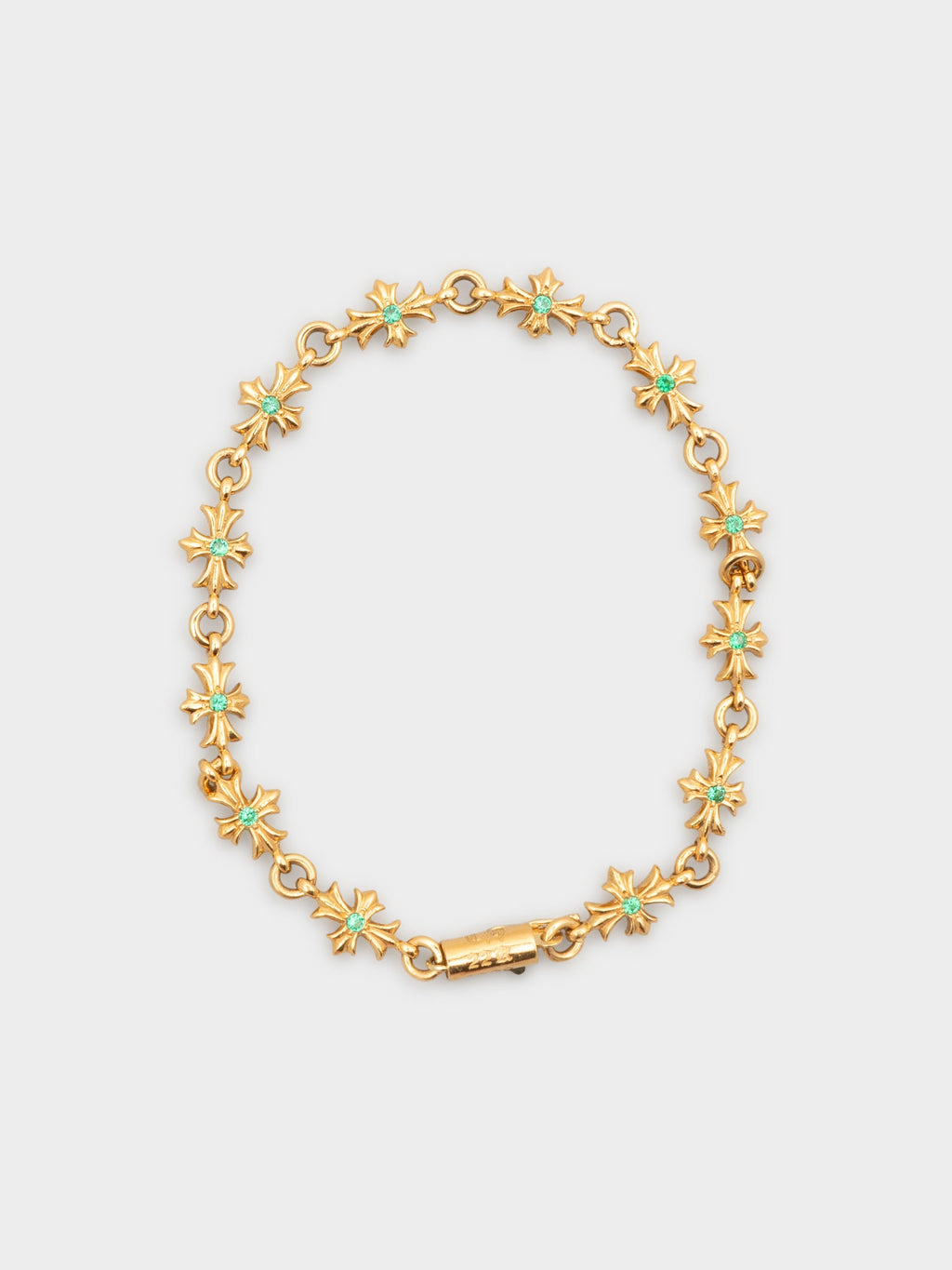 22k Emerald Tiny E Bracelet (12 links)