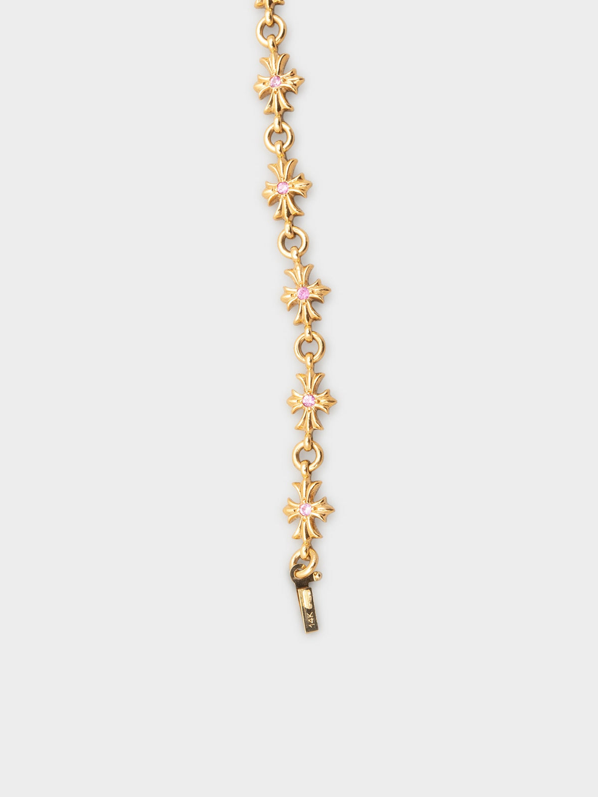 22k Pink Sapphire Tiny E Bracelet