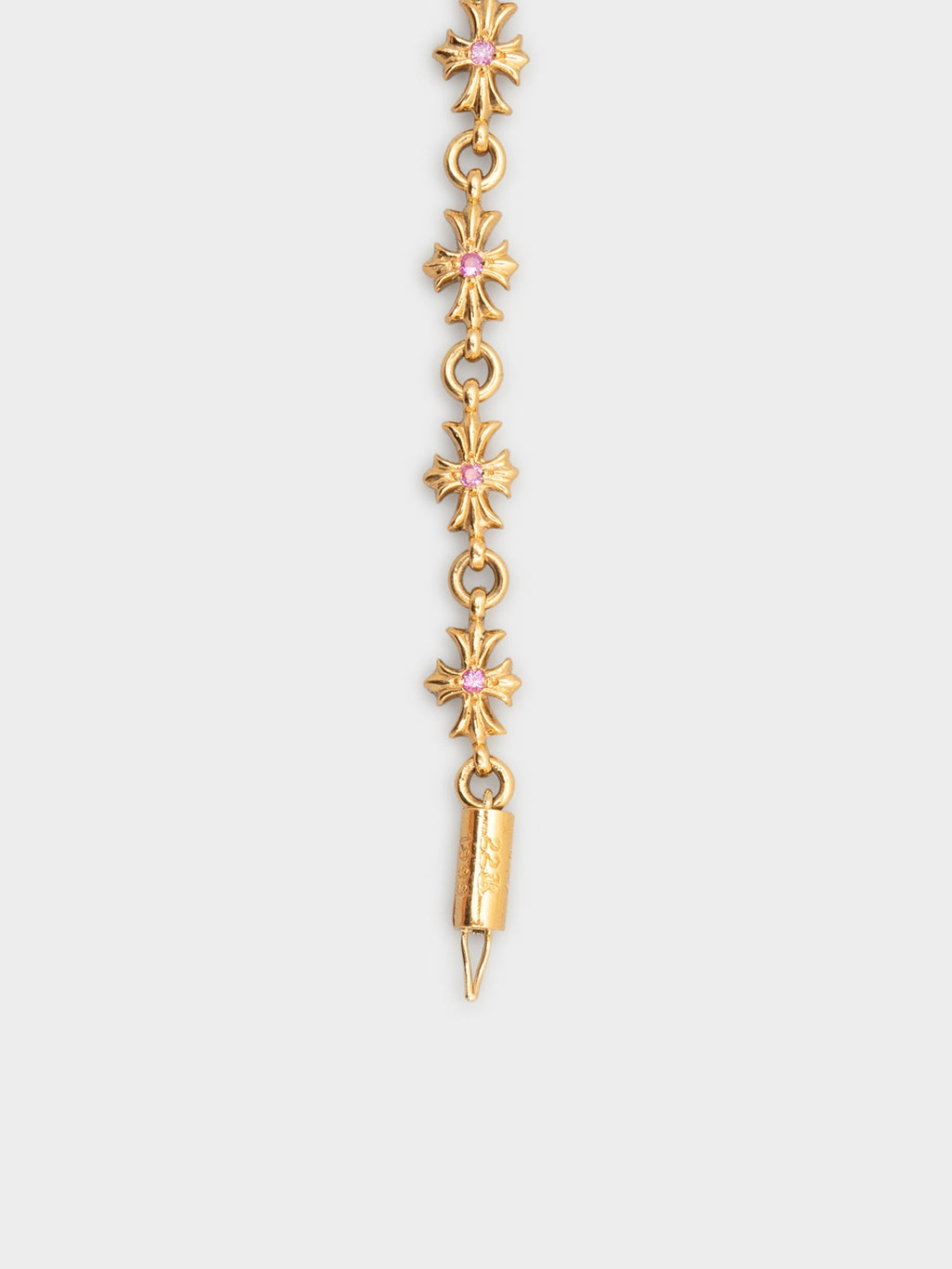 22k Pink Sapphire Tiny E Bracelet