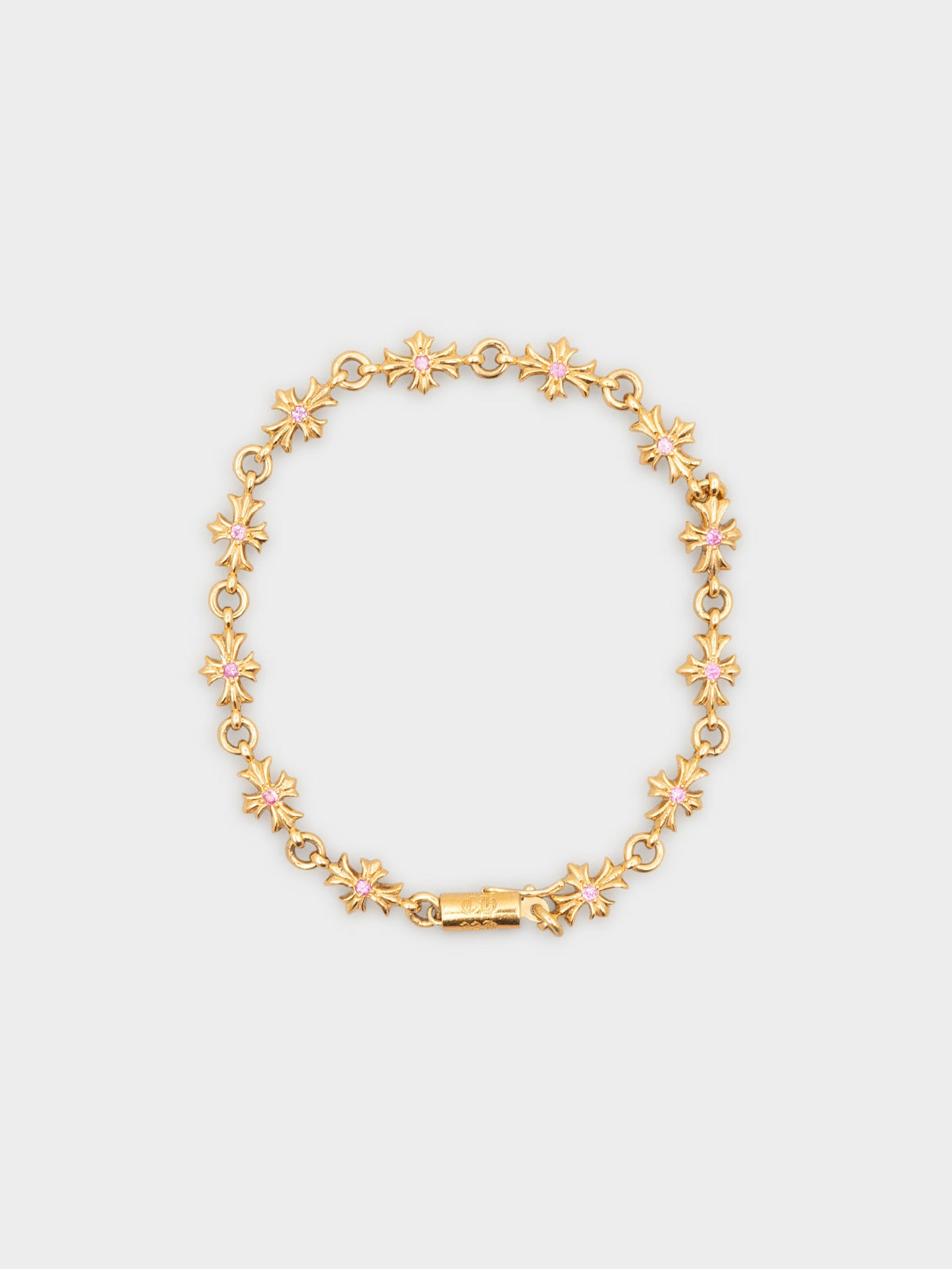 22k Pink Sapphire Tiny E Bracelet