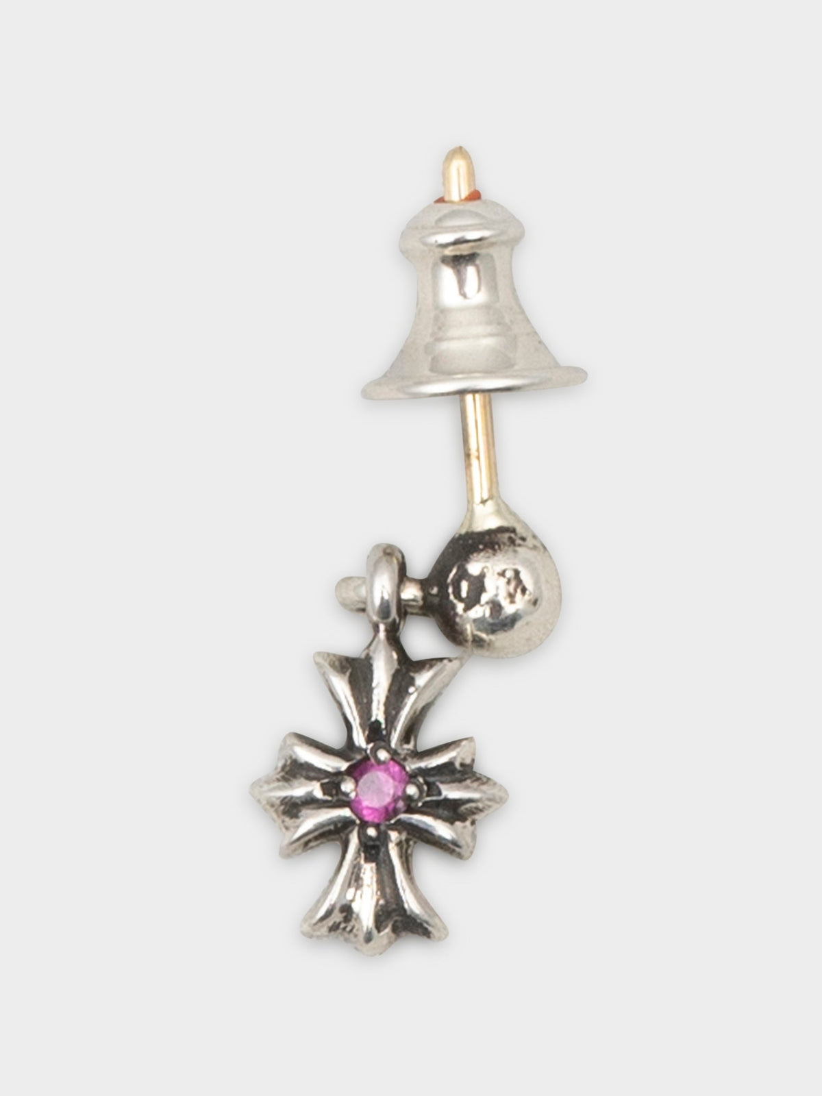 Tiny E Pink Sapphire Earring