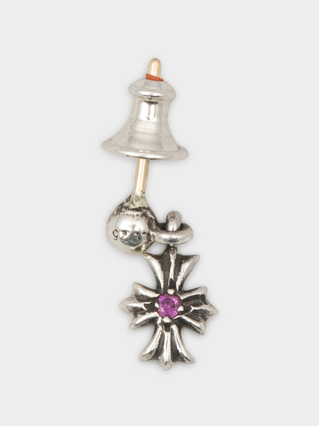 Tiny E Pink Sapphire Earring