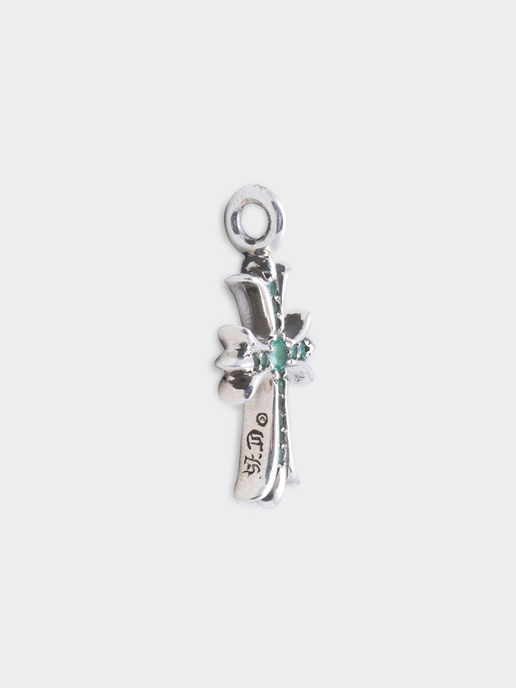 Emerald Tiny Fat Cross Pendant