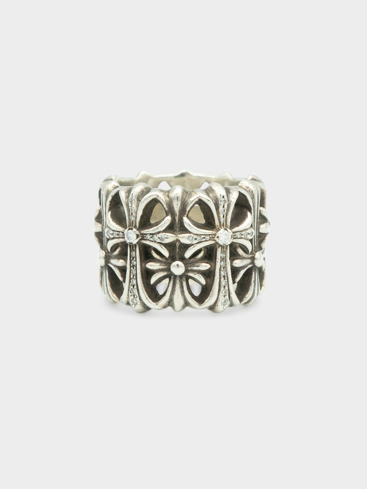 Alternating Pavé Diamond Cemetery Ring