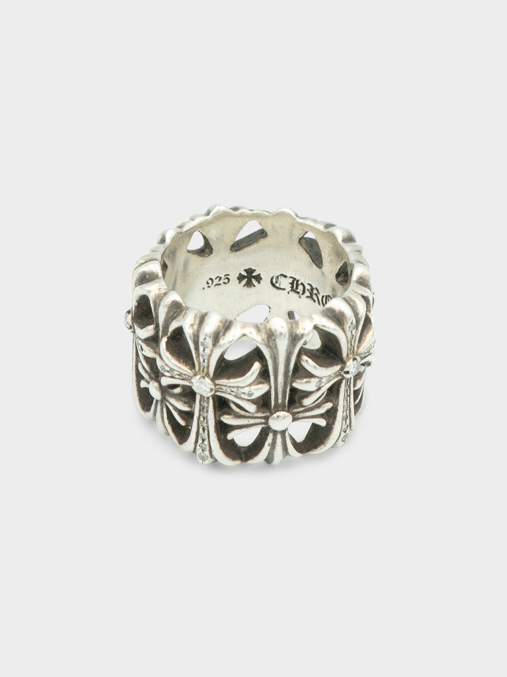 Alternating Pavé Diamond Cemetery Ring