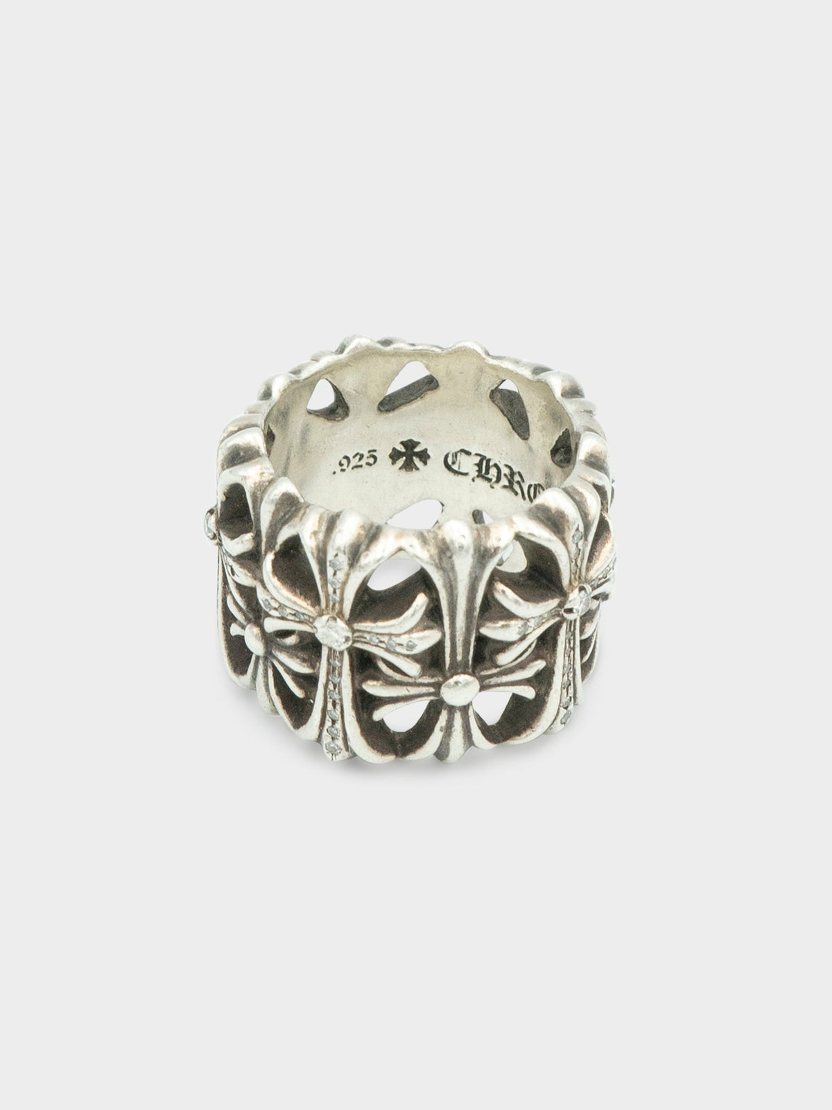 Alternating Pavé Diamond Cemetery Ring